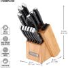 imageFarberware Edgekeeper Triple Riveted Knife Block Set with Built in Sharpener 14Piece BlackBlack
