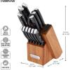 imageFarberware Edgekeeper Triple Riveted Knife Block Set with Built in Sharpener 14Piece BlackBlack