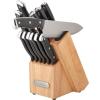imageFarberware Edgekeeper Triple Riveted Knife Block Set with Built in Sharpener 14Piece BlackBlack