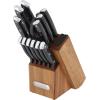imageFarberware Edgekeeper Triple Riveted Knife Block Set with Built in Sharpener 14Piece BlackBlack