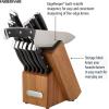 imageFarberware Edgekeeper Triple Riveted Knife Block Set with Built in Sharpener 14Piece BlackBlack