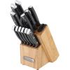 imageFarberware Edgekeeper Triple Riveted Knife Block Set with Built in Sharpener 14Piece BlackBlack