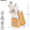 imageFarberware Edgekeeper Triple Riveted Knife Block Set with Built in Sharpener 14Piece BlackWhite