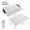 imageFarberware Large BuildABoard Snacklebox Serving Tray with Locking Plastic Cutting Board Lid Portable Storage Container with 11 Compartments for Charcuterie and MoreWhite