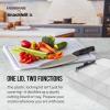imageFarberware Large BuildABoard Snacklebox Serving Tray with Locking Plastic Cutting Board Lid Portable Storage Container with 11 Compartments for Charcuterie and MoreWhite