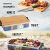imageFarberware Large BuildABoard Snacklebox Serving Tray with Locking Plastic Cutting Board Lid Portable Storage Container with 11 Compartments for Charcuterie and MoreBlack