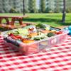 imageFarberware Large BuildABoard Snacklebox Serving Tray with Locking Plastic Cutting Board Lid Portable Storage Container with 11 Compartments for Charcuterie and MoreWhite