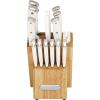 imageFarberware Edgekeeper Triple Riveted Knife Block Set with Built in Sharpener 14Piece BlackWhite
