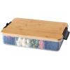 imageFarberware Large BuildABoard Snacklebox Serving Tray with Locking Plastic Cutting Board Lid Portable Storage Container with 11 Compartments for Charcuterie and MoreBlack