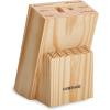 imageFARBERWARE 15Piece Knife Block Set TripleRiveted HighCarbon Stainless Steel Kitchen Knives Razor Sharp Blades Wood Storage Block WhitegoldBlack Pine