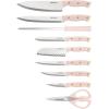 imageFARBERWARE 15Piece Knife Block Set TripleRiveted HighCarbon Stainless Steel Kitchen Knives Razor Sharp Blades Wood Storage Block WhitegoldBlush and Gold