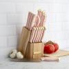 imageFARBERWARE 15Piece Knife Block Set TripleRiveted HighCarbon Stainless Steel Kitchen Knives Razor Sharp Blades Wood Storage Block WhitegoldBlush and Gold