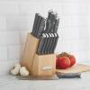imageFARBERWARE 15Piece Knife Block Set TripleRiveted HighCarbon Stainless Steel Kitchen Knives Razor Sharp Blades Wood Storage Block WhitegoldGray