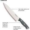 imageFARBERWARE 15Piece Knife Block Set TripleRiveted HighCarbon Stainless Steel Kitchen Knives Razor Sharp Blades Wood Storage Block WhitegoldGray