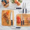 imageFARBERWARE 15Piece Knife Block Set TripleRiveted HighCarbon Stainless Steel Kitchen Knives Razor Sharp Blades Wood Storage Block WhitegoldNavy and Gold