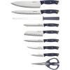 imageFARBERWARE 15Piece Knife Block Set TripleRiveted HighCarbon Stainless Steel Kitchen Knives Razor Sharp Blades Wood Storage Block WhitegoldNavy and Gold