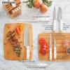 imageFARBERWARE 15Piece Knife Block Set TripleRiveted HighCarbon Stainless Steel Kitchen Knives Razor Sharp Blades Wood Storage Block WhitegoldWhite and Gold