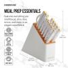 imageFARBERWARE 15Piece Knife Block Set TripleRiveted HighCarbon Stainless Steel Kitchen Knives Razor Sharp Blades Wood Storage Block WhitegoldWhite and Gold