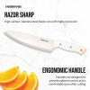 imageFARBERWARE 15Piece Knife Block Set TripleRiveted HighCarbon Stainless Steel Kitchen Knives Razor Sharp Blades Wood Storage Block WhitegoldWhite and Gold