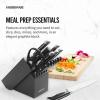 imageFarberware 15Piece Forged Triple Rivet Knife Block Set HighCarbon Kitchen Knife set with Ergonomic Handles 15Piece Set RazorSharp Knife Set WhiteGraphite