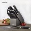 imageFarberware 15Piece Forged Triple Rivet Knife Block Set HighCarbon Kitchen Knife set with Ergonomic Handles 15Piece Set RazorSharp Knife Set WhiteGraphite