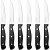 imageFarberware 15Piece Forged Triple Rivet Knife Block Set RazorSharp Kitchen Knife Set with Wood Block HighCarbon Stainless Steel WhiteBlack