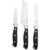 imageFarberware 15Piece Forged Triple Rivet Knife Block Set RazorSharp Kitchen Knife Set with Wood Block HighCarbon Stainless Steel WhiteBlack
