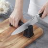 imageFarberware 15Piece Stamped Stainless Steel Knife Block Set HighCarbon Stainless Steel Kitchen Knife Set with Ergonomic Handles RazorSharp Knives with Wood Block 15Piece Set GraphiteBlack