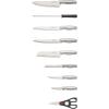 imageFarberware 15Piece Stamped Stainless Steel Knife Block Set HighCarbon Stainless Steel Kitchen Knife Set with Ergonomic Handles RazorSharp Knives with Wood Block 15Piece Set GraphiteNatural Bamboo