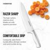 imageFarberware 15Piece Stamped Stainless Steel Knife Block Set HighCarbon Stainless Steel Kitchen Knife Set with Ergonomic Handles RazorSharp Knives with Wood Block 15Piece Set GraphiteBlack