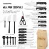 imageFarberware 22Piece Never Needs Sharpening Triple Rivet HighCarbon Stainless Steel Knife Block and Kitchen Tool Set Black Durable ANDPrecision CutleryNever Needs Sharpening
