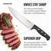 imageFarberware 22Piece Never Needs Sharpening Triple Rivet HighCarbon Stainless Steel Knife Block and Kitchen Tool Set Black Durable ANDPrecision CutleryNever Needs Sharpening