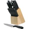 imageFarberware 22Piece Never Needs Sharpening Triple Rivet HighCarbon Stainless Steel Knife Block and Kitchen Tool Set Black Durable ANDPrecision CutleryWave Edge