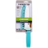 imageFarberware Ceramic Chef Knife with CustomFit Blade Cover RazorSharp Kitchen Knife with Ergonomic SoftGrip Handle DishwasherSafe 6inch AquaAqua