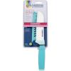 imageFarberware Ceramic Chef Knife with CustomFit Blade Cover RazorSharp Kitchen Knife with Ergonomic SoftGrip Handle DishwasherSafe 6inch AquaAqua