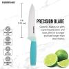 imageFarberware Ceramic Chef Knife with CustomFit Blade Cover RazorSharp Kitchen Knife with Ergonomic SoftGrip Handle DishwasherSafe 6inch AquaAqua