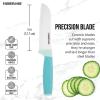 imageFarberware Ceramic Chef Knife with CustomFit Blade Cover RazorSharp Kitchen Knife with Ergonomic SoftGrip Handle DishwasherSafe 6inch AquaAqua