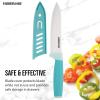imageFarberware Ceramic Chef Knife with CustomFit Blade Cover RazorSharp Kitchen Knife with Ergonomic SoftGrip Handle DishwasherSafe 6inch AquaAqua