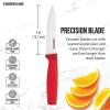 imageFarberware Ceramic Chef Knife with CustomFit Blade Cover RazorSharp Kitchen Knife with Ergonomic SoftGrip Handle DishwasherSafe 6inch AquaRed