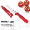 imageFarberware Ceramic Chef Knife with CustomFit Blade Cover RazorSharp Kitchen Knife with Ergonomic SoftGrip Handle DishwasherSafe 6inch AquaRed