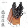 imageFarberware Never Needs Sharpening HighCarbon Stainless Steel Knife Block Set with NonSlip Handles 18 Piece Black18 Piece