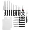 imageFarberware Never Needs Sharpening HighCarbon Stainless Steel Knife Block Set with NonSlip Handles 18 Piece Black20Piece