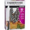 imageFarberware Never Needs Sharpening HighCarbon Stainless Steel Knife Block Set with NonSlip Handles 18 Piece Black20Piece