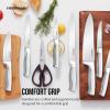 imageFarberware SelfSharpening 13Piece Knife Block Set with EdgeKeeper Technology High CarbonStainless Steel Kitchen Knives RazorSharp Knife Set with Wood Block Black