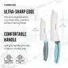 imageFarberware Soft Grip Serrated Utility Knife 55Inch Green2Piece Santoku Set