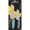 imageFarberware Soft Grip Serrated Utility Knife 55Inch Green2Piece Santoku Set