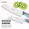 imageFarberware Soft Grip Serrated Utility Knife 55Inch Green2Piece Santoku Set