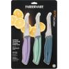 imageFarberware Soft Grip Serrated Utility Knife 55Inch Green3Piece Trimming Parer Knife Set