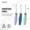 imageFarberware Soft Grip Serrated Utility Knife 55Inch Green3Piece Trimming Parer Knife Set