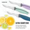 imageFarberware Soft Grip Serrated Utility Knife 55Inch Green3Piece Trimming Parer Knife Set